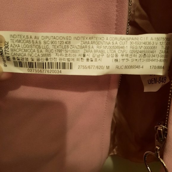 NWT Zara Pink Ruffled Zip Jacket Blazer Coat - Picture 9 of 11